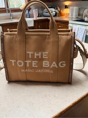 Marc Jacobs Tan Canvas 'The Tote Bag' Messenger and The Mini Bag